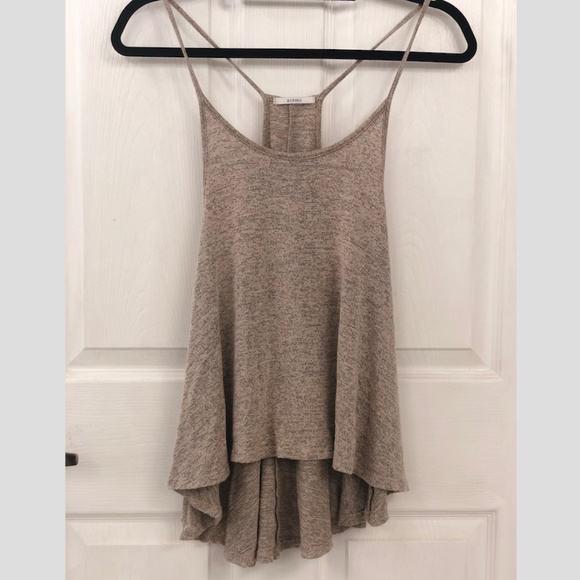 Acemi Tops - Beige High Low Racerback Tank